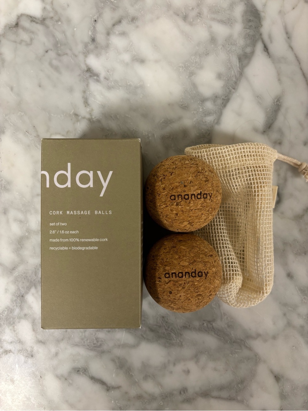 Cork Massage Balls Set — Natural Brown